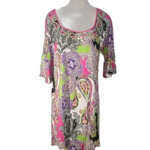 Joyous & Free Beaded 3/4 Flutter Sleeve Dress Women's Size 2x